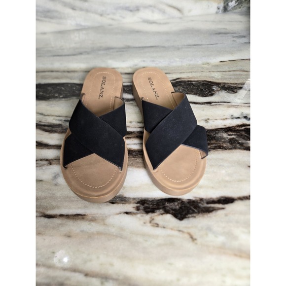 Solanz Shoes - Solanz Black Crisscross‎ Strap Sandals 7